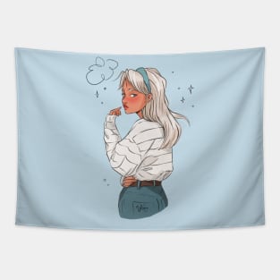 Cute Blondie Girl Tapestry