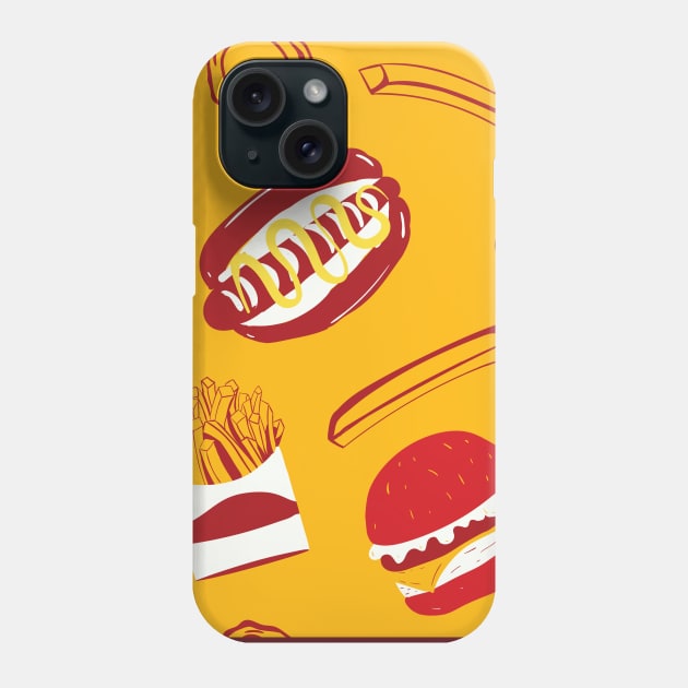 Fast Food Seamless Pattern Phone Case by Patternos