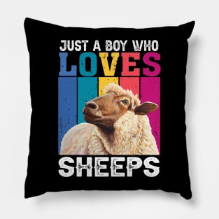 Fluffy Flock Fiesta Sheep Dreams, Stylish Tee Extravaganza for Animal Lovers Pillow