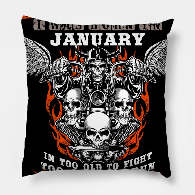 Grumpy Old Man i was born in JANUARY Pillow by CHNSHIRT