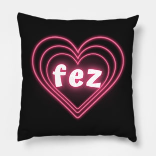 fez neon heart Pillow