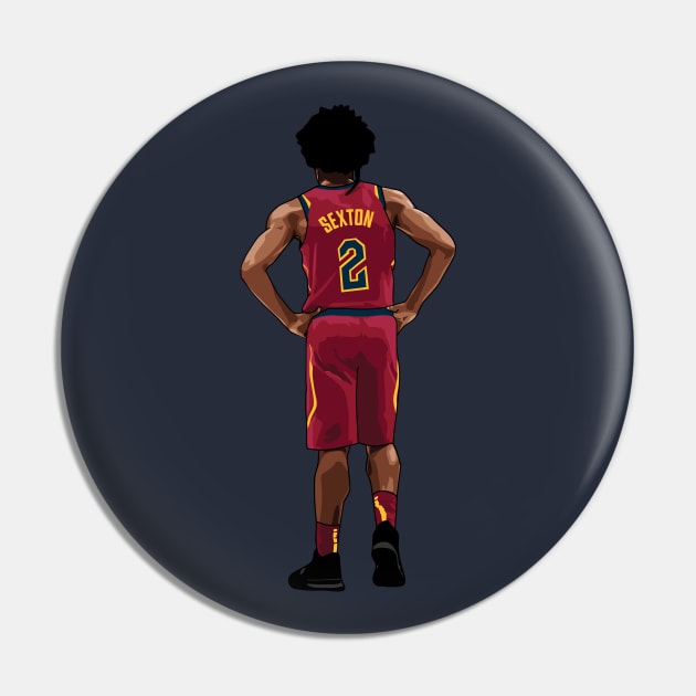 Collin Sexton Vector Back Burgundy Pin by qiangdade