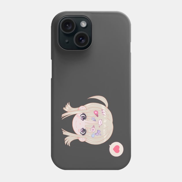 Decora Kei Cute Anime Girl Face Phone Case by Jay Spotting