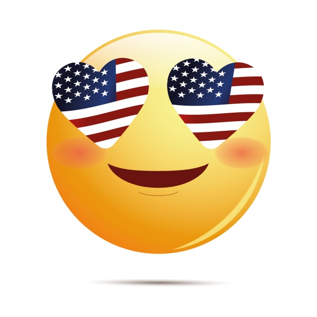 American Flag Funny Emoji by macshoptee
