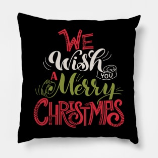 We Wish You a Merry Christmas Cute Xmas Pajama Family Group. Pillow