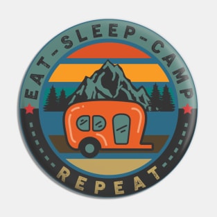 Eat-sleep-camp Pin