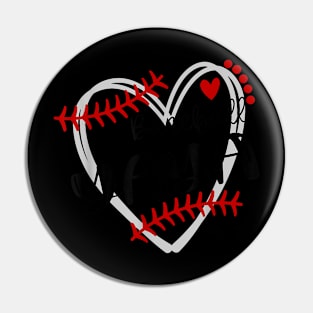 Baseball Heart Cute Yaya Women Baseball Pin