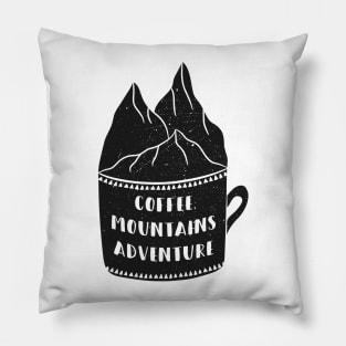 Coffee - Mountains - Adventure Pillow