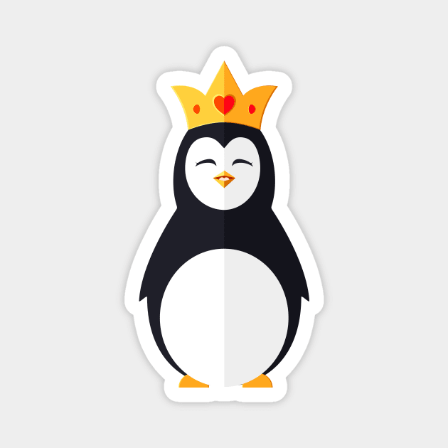 jolly penguin wearing a crown Magnet by Olha_Kulbachna