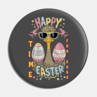 Easter Oasis: Happy Eggs in Yellow, Black, and Pink Pin