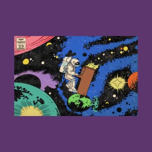 Astronaut playing piano in space T-Shirt