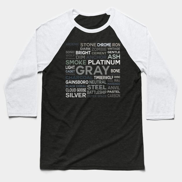 Classic Baseball T-Shirt, Charcoal Black Shirt