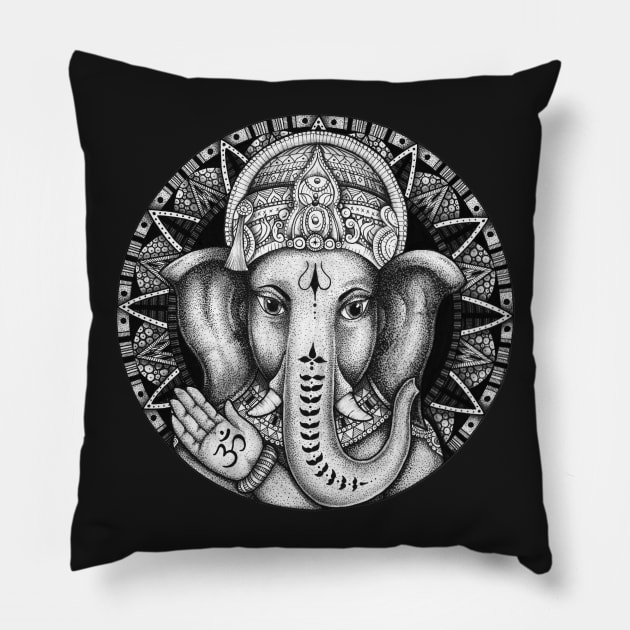 Ganesha Mandala Pillow by Litedawn