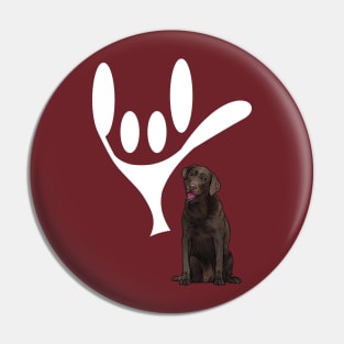 ASL Sign Language Love Chocolate Labrador Retrievers Pin
