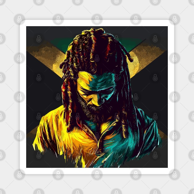 Rasta Jamaica man Magnet by TomFrontierArt