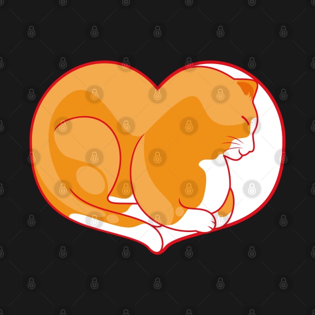 Orange Cat Love by Asadasa