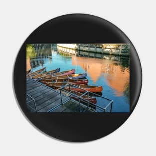 Canoes for a pub crawl on the River Wensum in Norwich Pin