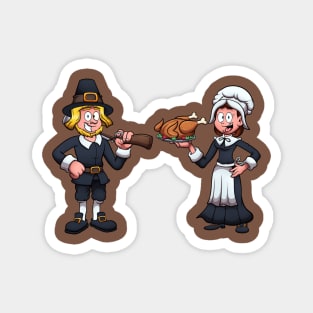 Pilgrim Man And Woman Magnet