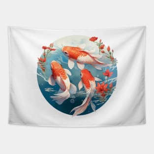 Koi Fishes in the water Tapestry