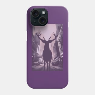 Purple Deer in the City Phone Case