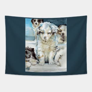 Australian Shepherd Puppies Tapestry