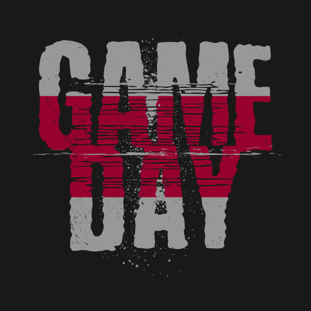 Scarlet and Black Gameday // Grunge Vintage Football Game Day by SLAG_Creative