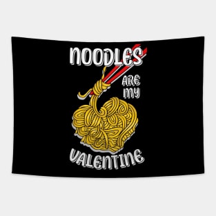 Noodles are my Valentine saying with cute noodles heart Tapestry