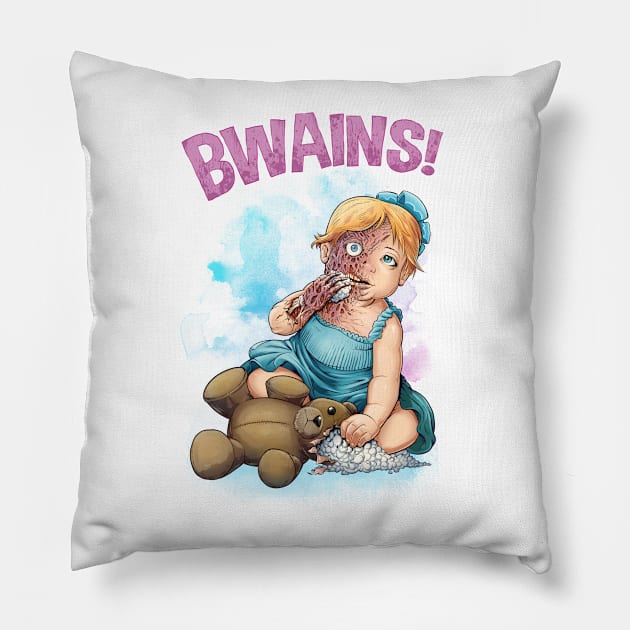 Bwains! Pillow by FlylandDesigns