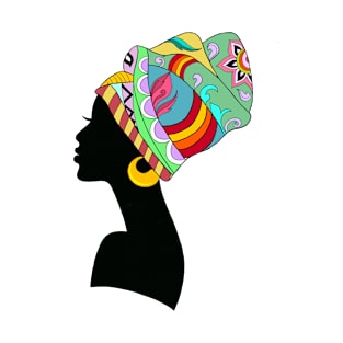 Afro Woman, African woman Hair Turban, African Queen. T-Shirt