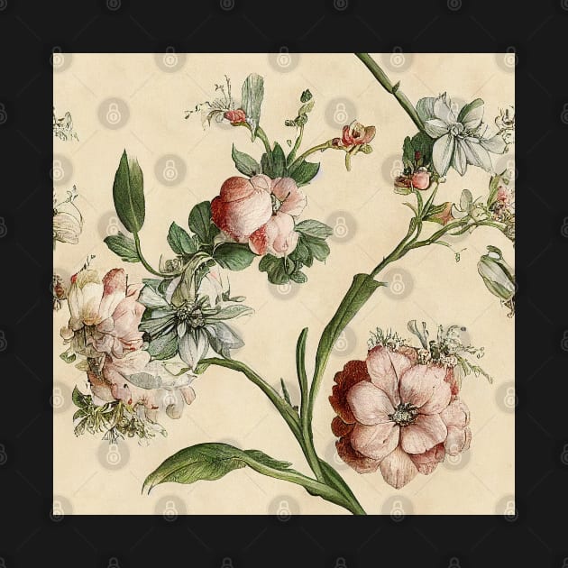 Vintage Peach and Pink Romantic Floral by VintageFlorals