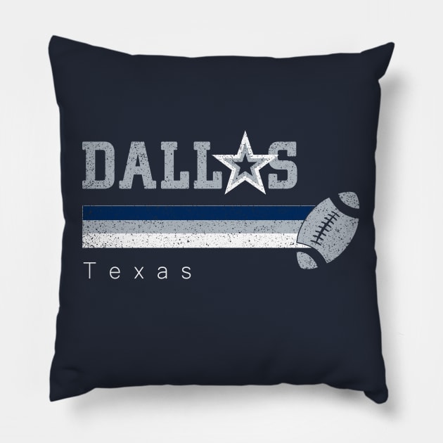 Vintage Dallas Football Retro Texas At Sunday Gameday Pillow by Hong Lien 