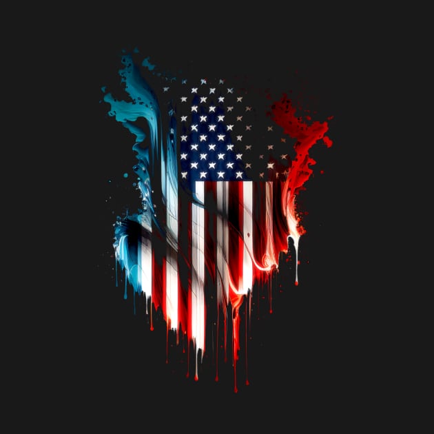 Painted American Flag by Butterfly Venom