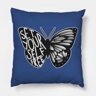 set yourself free butterfly 3 Pillow