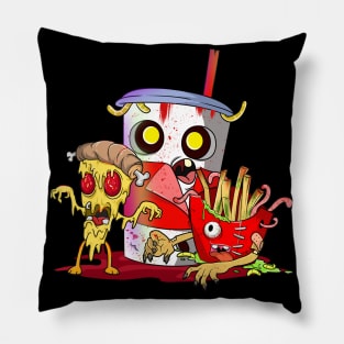 Halloween Movies Junk Food and Zombies Pillow