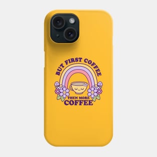 Cute But First Coffee Retro Kawaii Aesthetic Coffee Lovers Phone Case