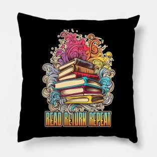 Read, Return, Repeat Stack of Books Pillow