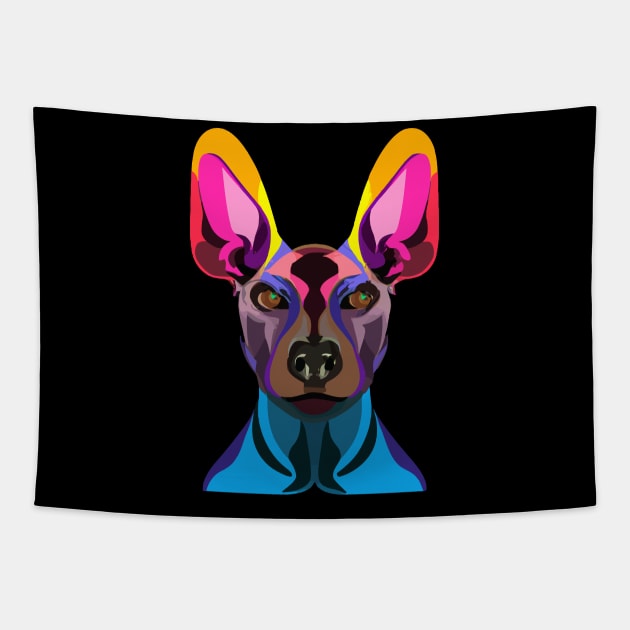 American Hairless Terrier Dog Stencil Tapestry by Furrban