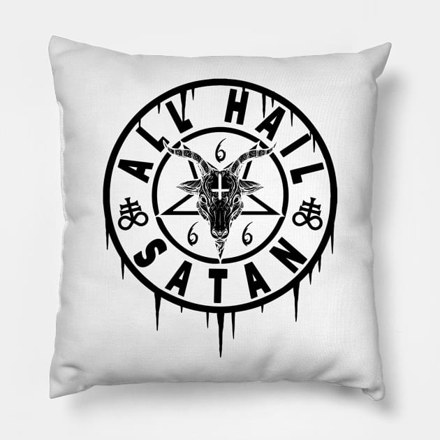 ALL HAIL SATAN - BAPHOMET AND THE OCCULT Pillow by Tshirt Samurai