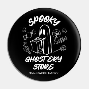 Funny Spooky Ghost Grocery Store Spooky Mom Girl For Halloween Candy Pin