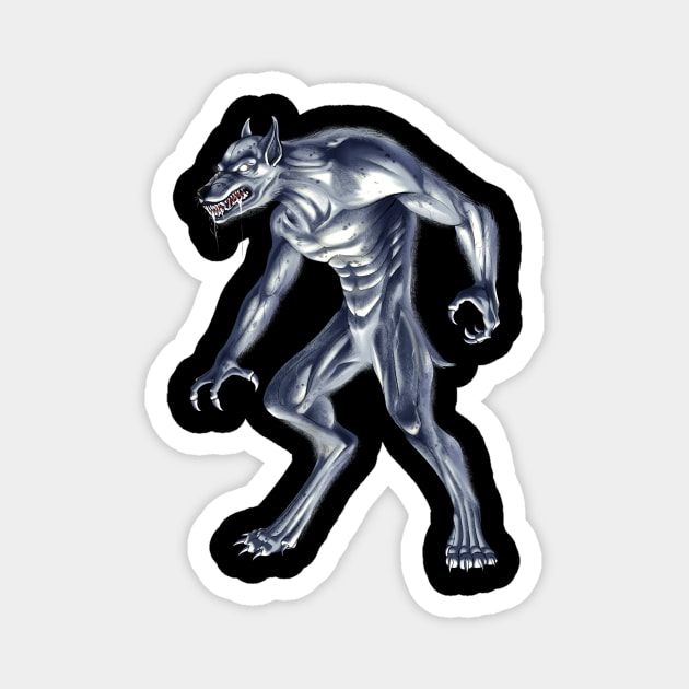 Dogman Cryptid Beast Magnet by underheaven