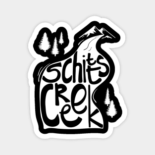 Schitt's Creek hand lettering in Creek flowing from Mountains Magnet
