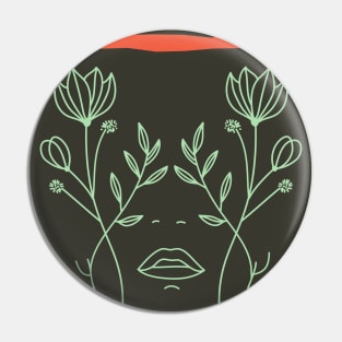 Lineart woman minimalistic portrait Pin