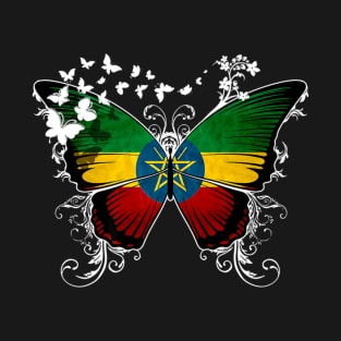 Ethiopia Flag Butterfly T-Shirt