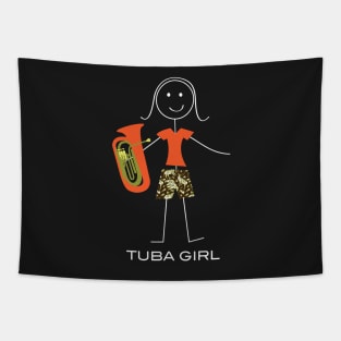 Funny Womens Tuba Girl Tapestry