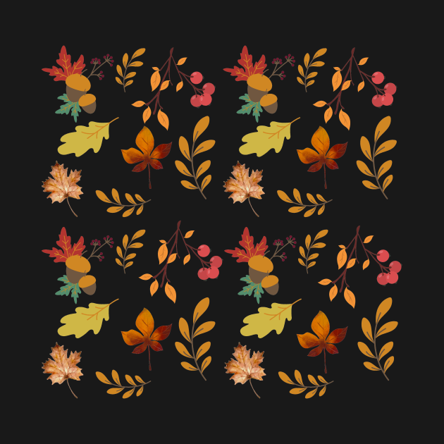 Fall Autumn Leaves Pattern by Valentin Cristescu