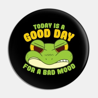 Good Day Bad Mood Angry Frog Pin