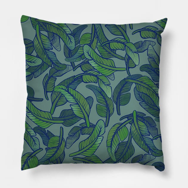 Palm Tree leaf Pillow by bubbsnugg