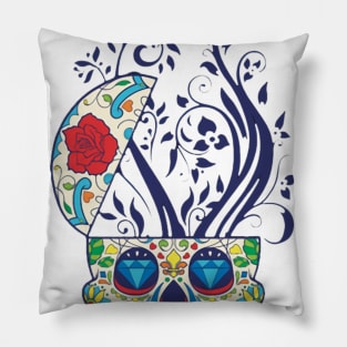 The Brain Flower on Head Skull Icon Pillow