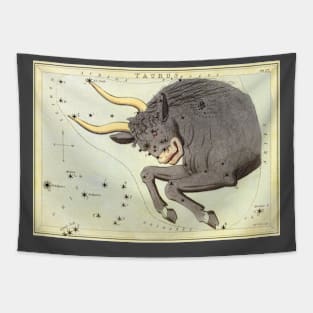 Taurus the Bull, from Urania's Mirror, Vintage Signs of the Zodiac Tapestry