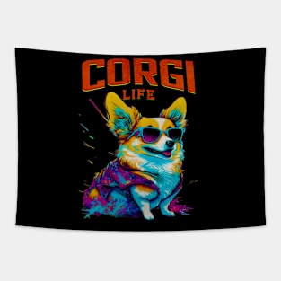 Cute Cool Corgi Life Dog Lover Tapestry